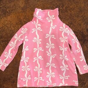 The Beaufort Bonnet Company Pink Bow Long Sleeve Turtleneck